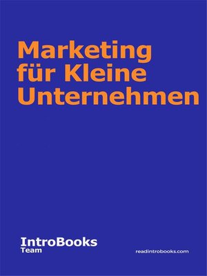 cover image of Marketing für Kleine Unternehmen